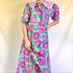 60’s Handmade Floral A-Line Dress
